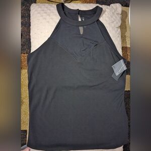 INC International Concepts Halter Neck Black Top L